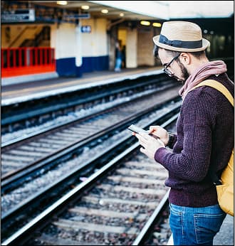 Man on a subway platform